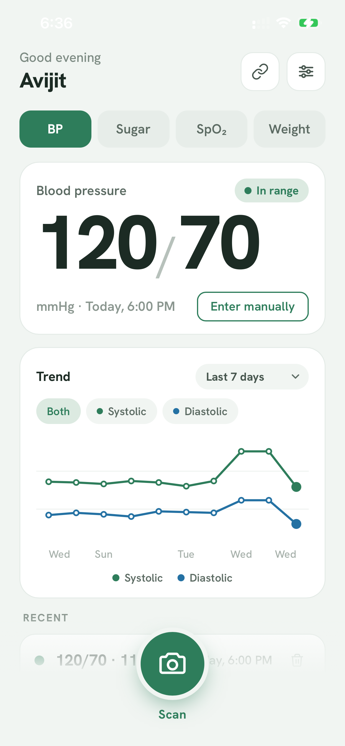 GoVitals app dashboard